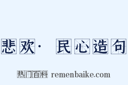 悲欢·民心造句是什么意思的图片